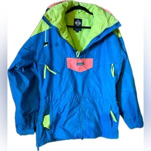 Vintage Columbia Monashee Anorak 90’s Neon Sportswear Quarter Zip Jacket